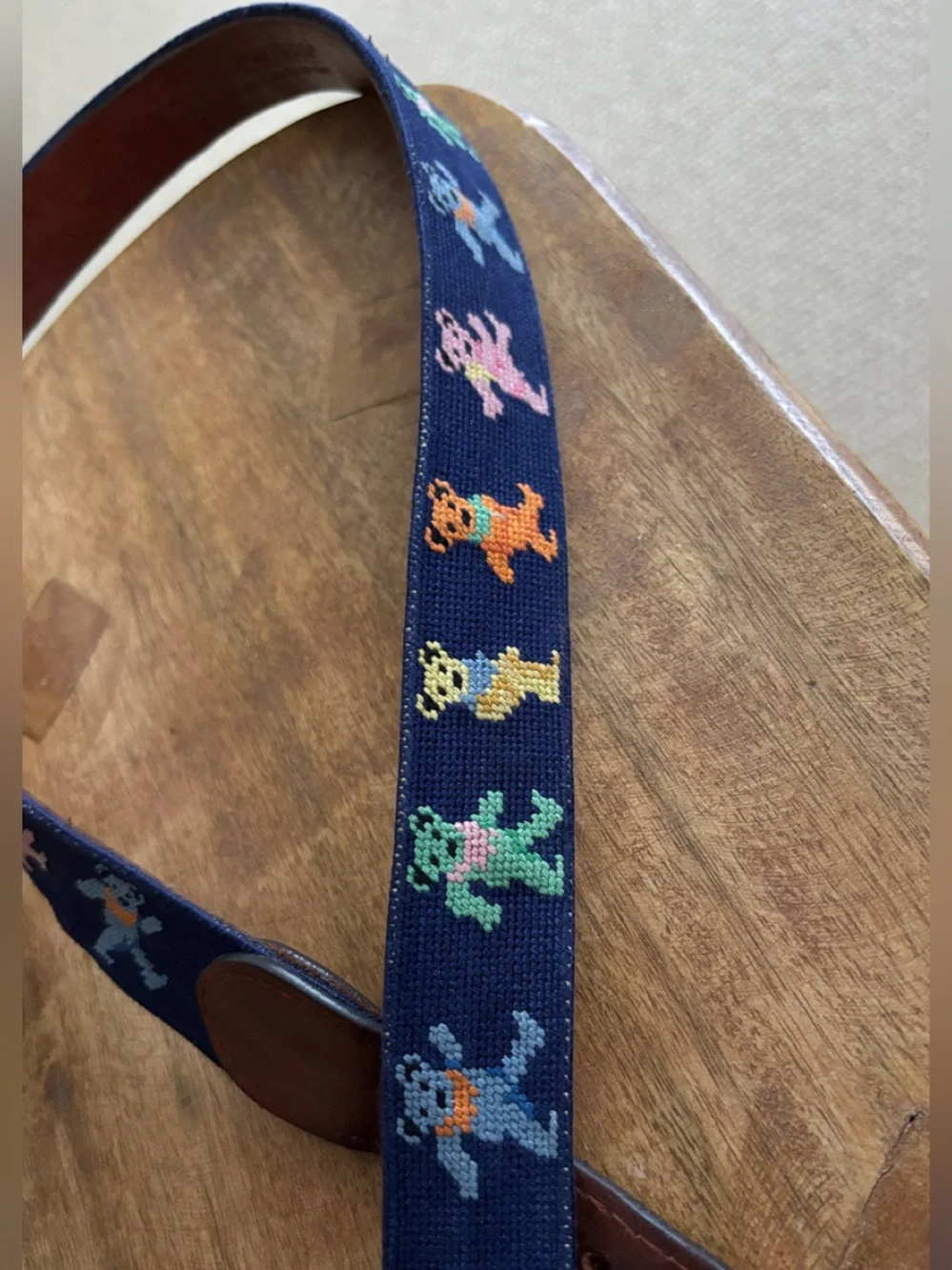 Smathers & Branson Italian Leather & Hand-Stitched Dancing Bears Men’s Belt - 38